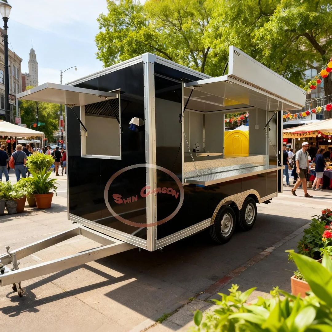 Commercial Kitchen Vendor - クレープやタコスの屋台、コーヒートラック、軽食トラック用の商業用フードトレーラー - 移動式キッチンケータリング事業車両