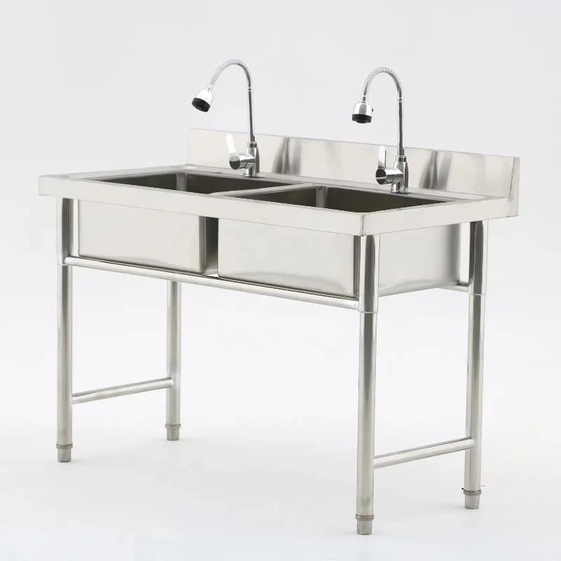Commercial Kitchen Double Sink - 業務用厨房機器 レストラン用業務用シンク ダブルシンク 食品・果物・野菜洗浄用