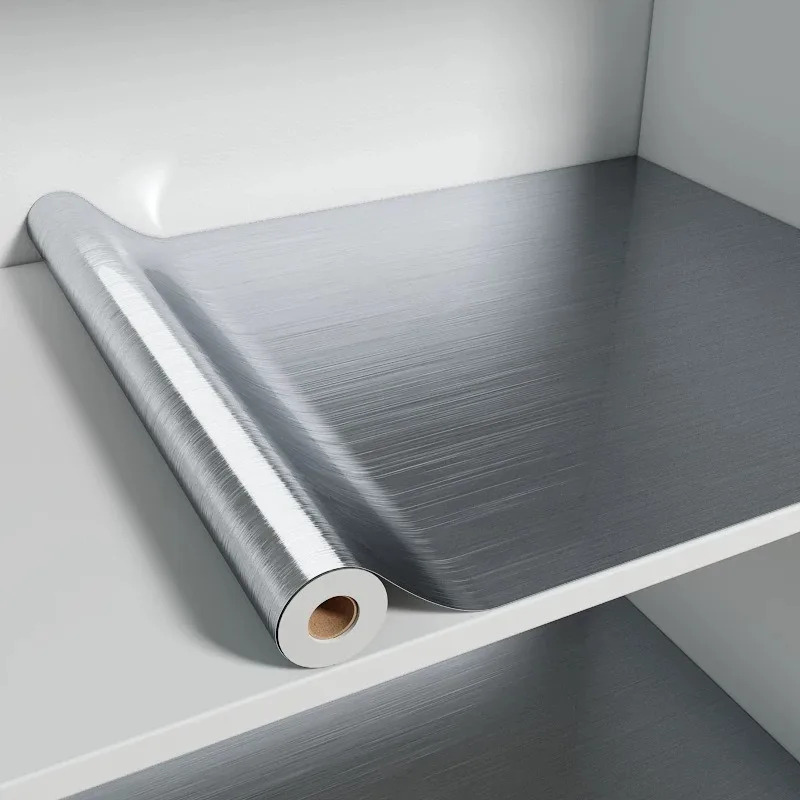 Commercial Kitchen Wall Panels - PVC ステンレスブラッシュシルバー取り外し可能な壁紙装飾フィルムビニール防水耐油家電キッチンエレベーターステッカー