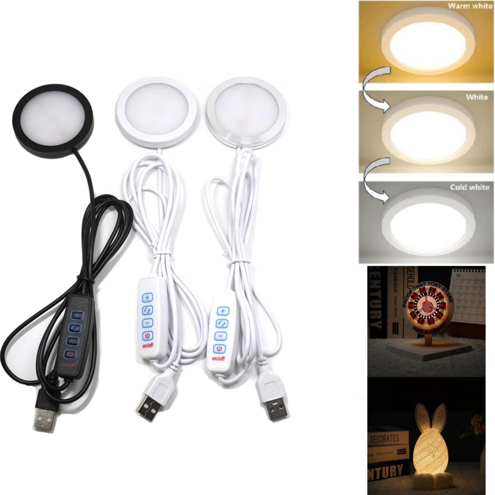 Commercial Kitchen Lights - 3色調整可能USBパックライト5V超薄型LEDキャビネットライト、キッチン、ワードローブ、RV、ワインバー用調光可能ナイトランプ、暖色