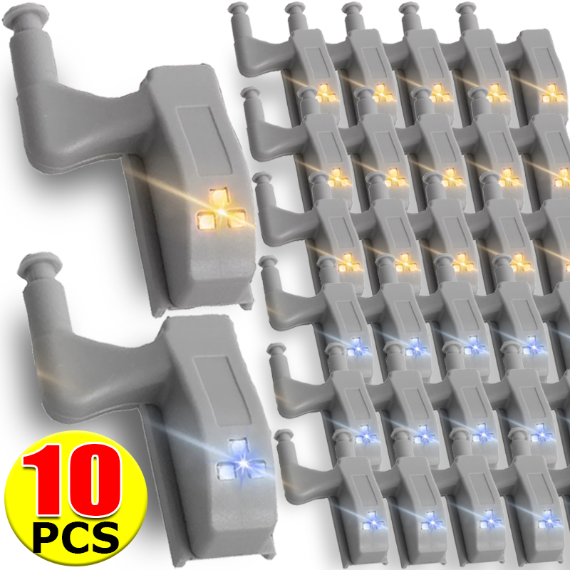 Commercial Kitchen Lights - 1/10 個 LED インナーヒンジランプユニバーサルアンダーキャビネットワードローブ食器棚センサーナイトライトキッチン寝室クローゼットワイヤレスランプ