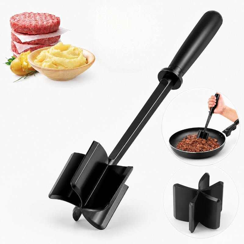 Commercial Kitchen Grinder - 1pc ミートチョッパー ハンドヘルドミートスライサーとブレンダー 多機能手動マッシャーとシュレッダー キッチンかき混ぜ棒 調理ツール