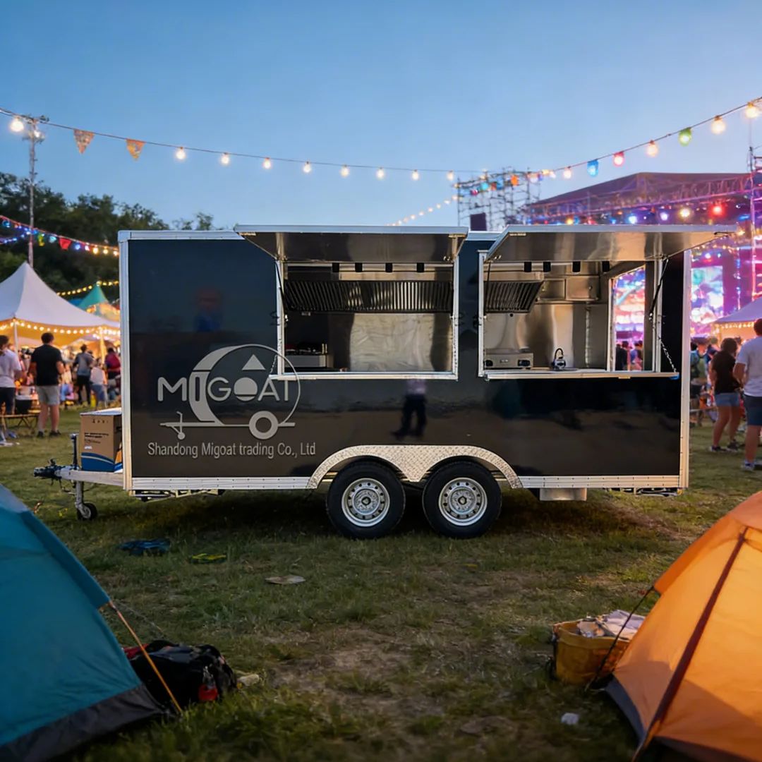 Commercial Kitchen Vendor - 屋外移動式フードカート多機能商業用キッチンカー（ハンバーガー＆フライドチキン屋台販売用）
