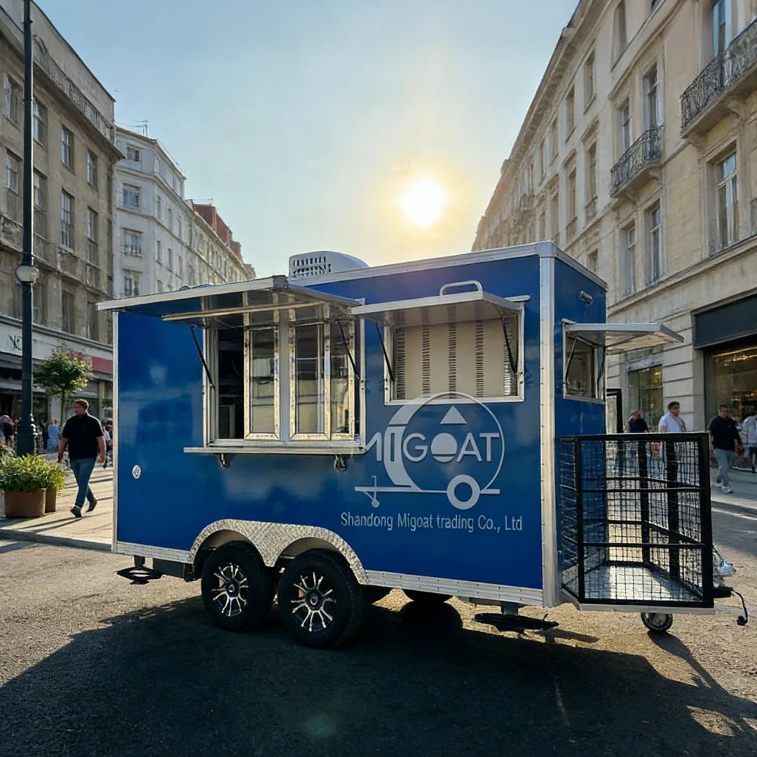 Commercial Kitchen Vendor - 商業用多機能牽引式フードトレーラー、屋外マーケット、フードフェスティバル、屋台向け移動式キッチンカート