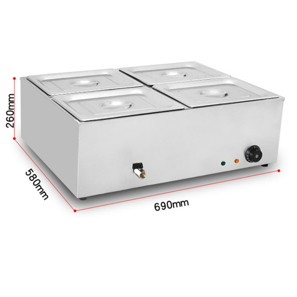 Commercial Kitchen Equipment Brands - 4プレート業務用厨房機器ビュッフェ温菜ウォーマー電気加熱水浴ポットブランドモデルEH-4カスタムサイズ