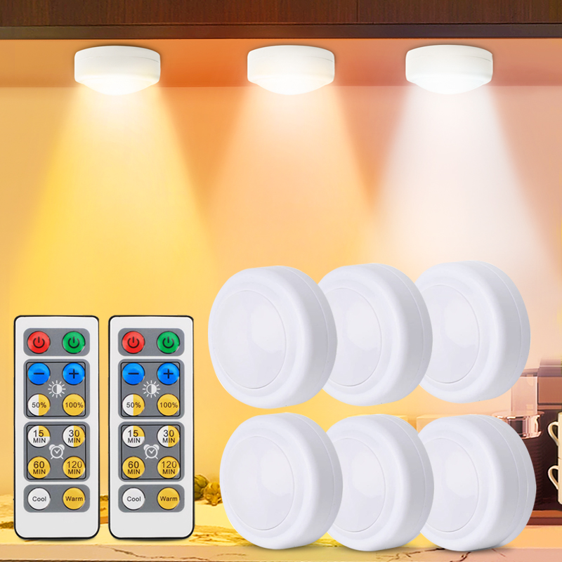 Commercial Kitchen Lights - 3 色アンダーキャビネットライトワイヤレスバッテリー LED ライトリモコン調光可能なワードローブナイトランプ寝室キッチンショーケース用