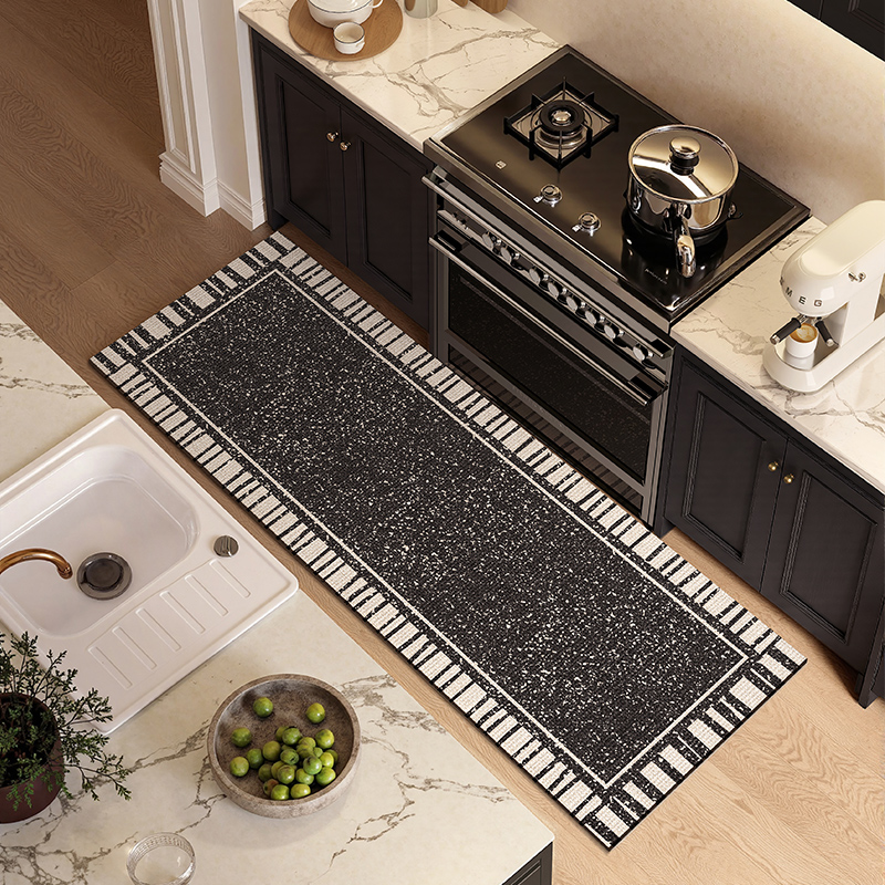 Commercial Kitchen Vinyl Flooring - キッチンフロアマット滑り止め抗疲労カーペットPVCレザー防水フットマットロングラグモダンなスタイルの家の装飾ビニールラグ