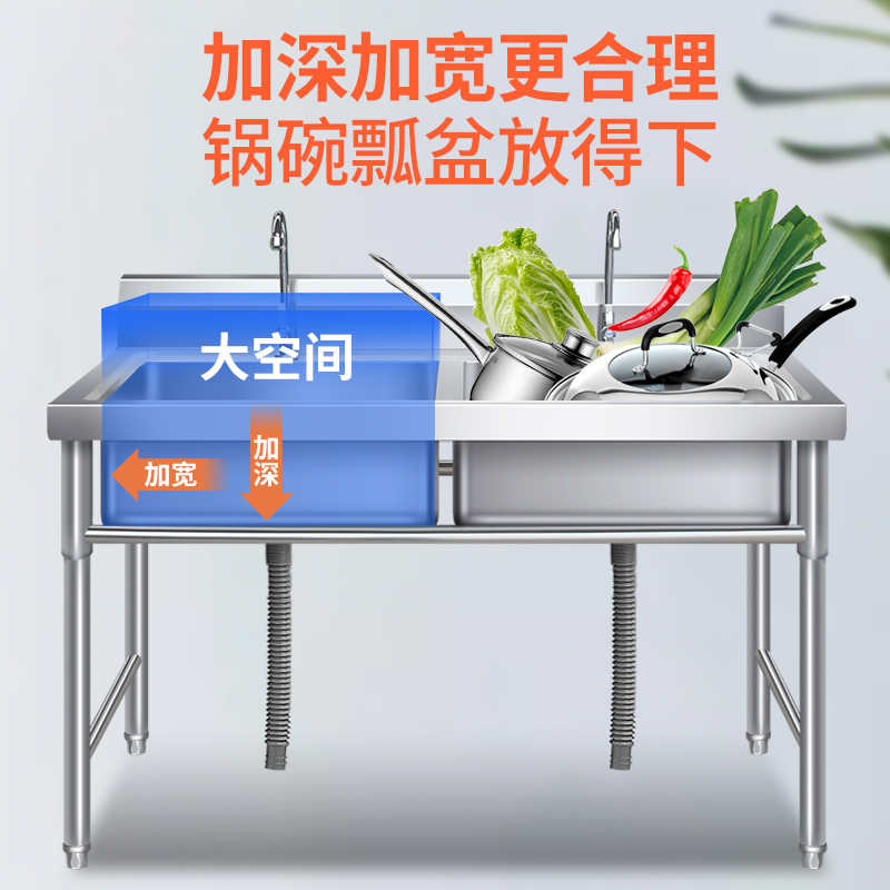 業務用ステンレスシンク シングル ダブル 3槽 プラットフォ - Commercial Kitchen Double Sink のレビューと価格