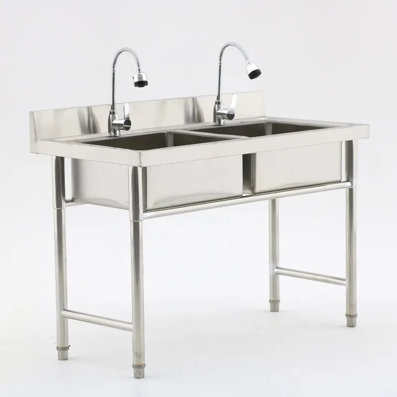 業務用厨房機器 レストラン用業務用シンク ダブルシンク 食品 - Commercial Kitchen Double Sink のレビューと価格