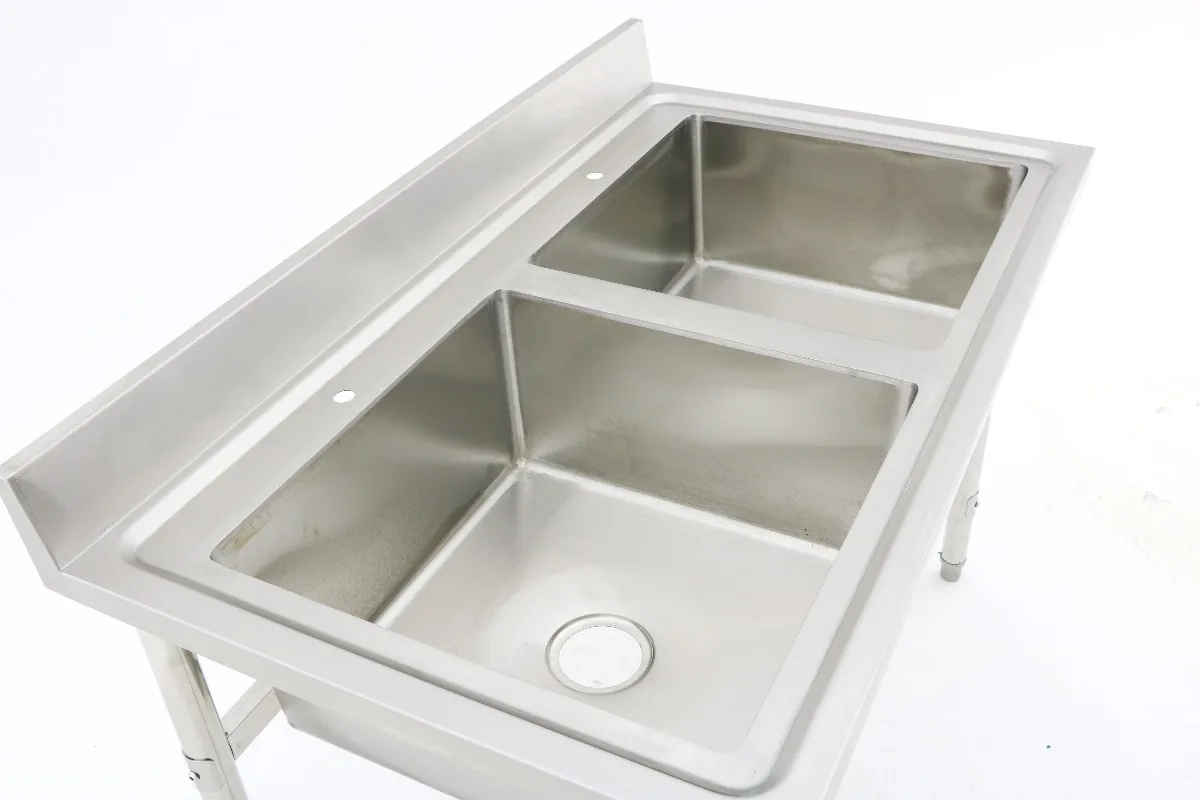 業務用厨房機器 レストラン用業務用シンク ダブルシンク 食品 - Commercial Kitchen Double Sink のレビューと価格