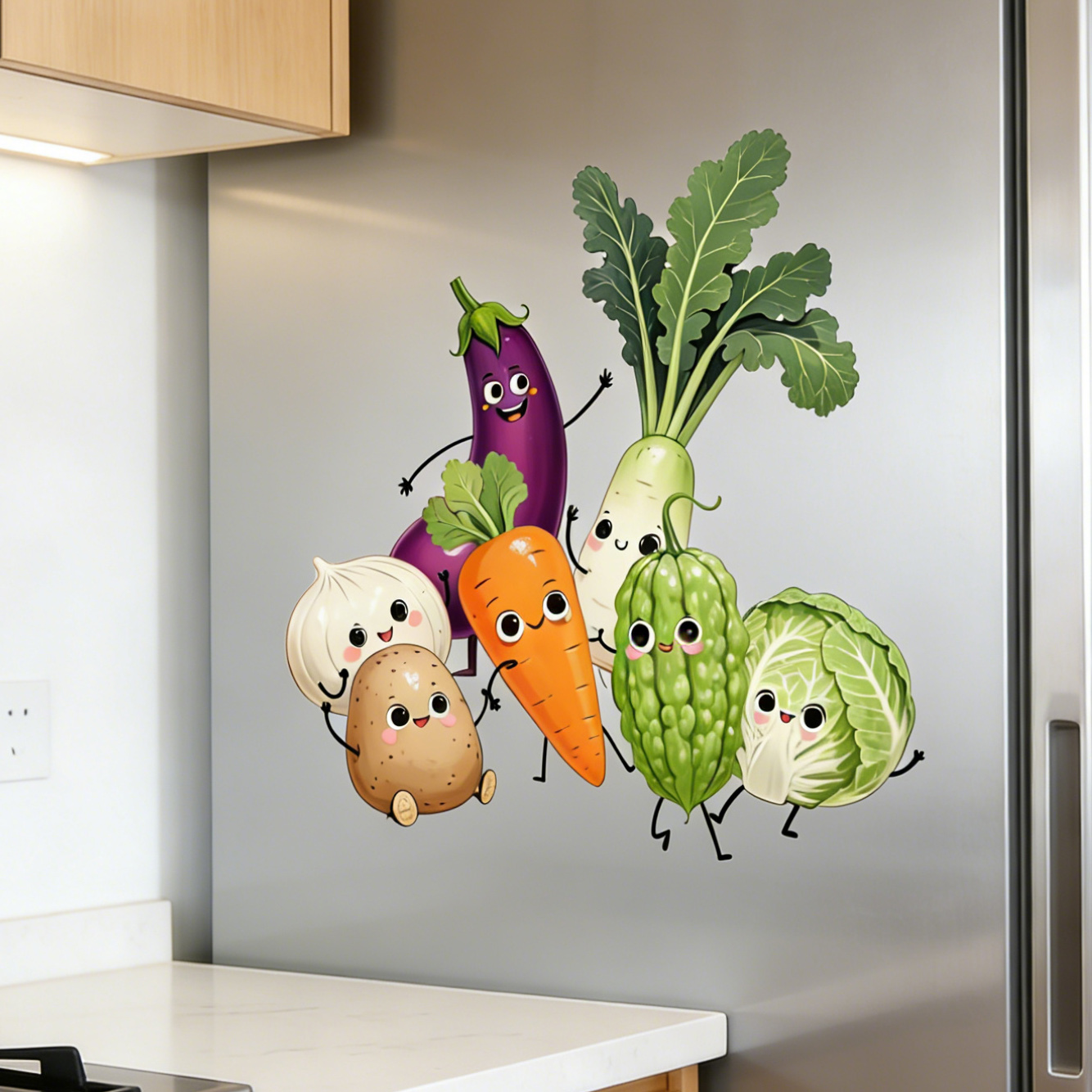感情表現豊かな野菜のウォールステッカー ホームデコレーション - Commercial Kitchen Wall Panels のレビューと価格