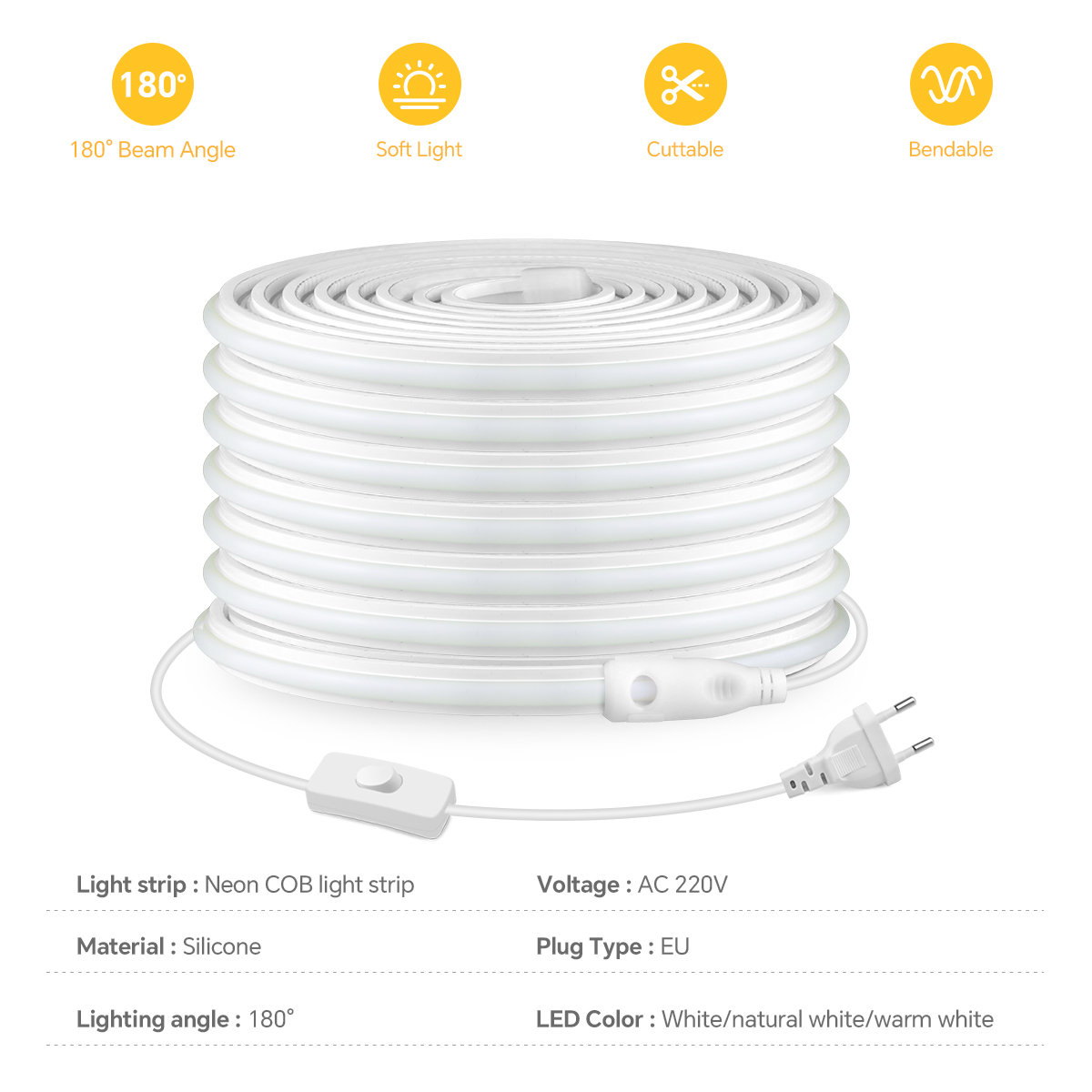 220V COB LEDストリップ 高密度 防水 COB L - Commercial Kitchen Lights のレビューと価格
