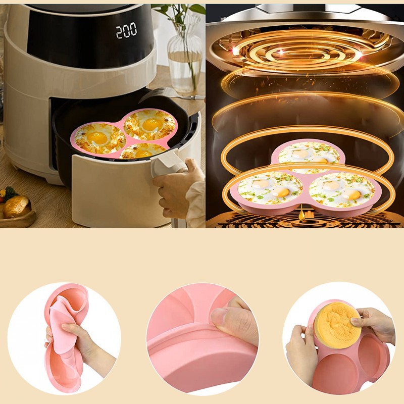 再利用可能なシリコンエアフライヤーエッグ型 3/4 キャビテ - Commercial Kitchen Cooking のレビューと価格