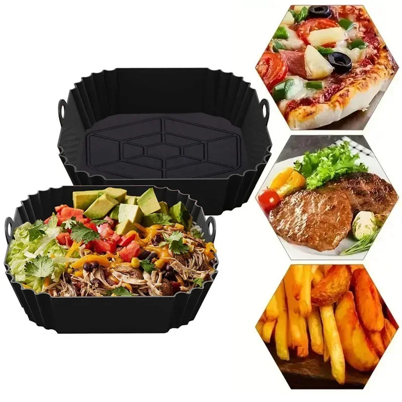 1PC シリコンエアフライヤーバスケット、ピザフライドチキン - Commercial Kitchen Cooking のレビューと価格