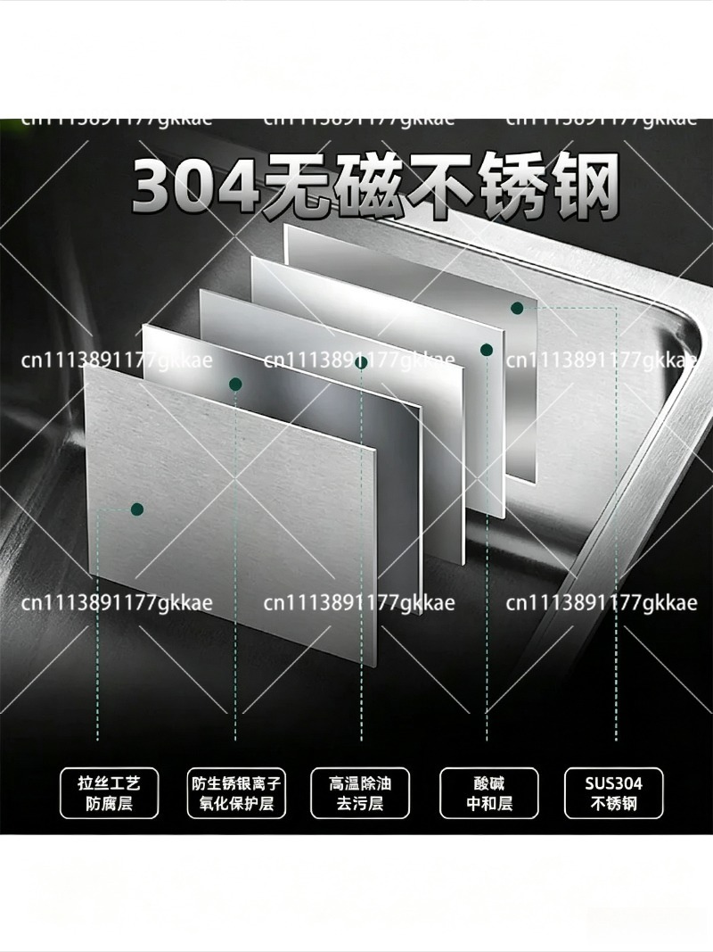 厚みのある304ステンレス製キッチンシンク、家庭用・業務用食 - Commercial Kitchen Double Sink のレビューと価格