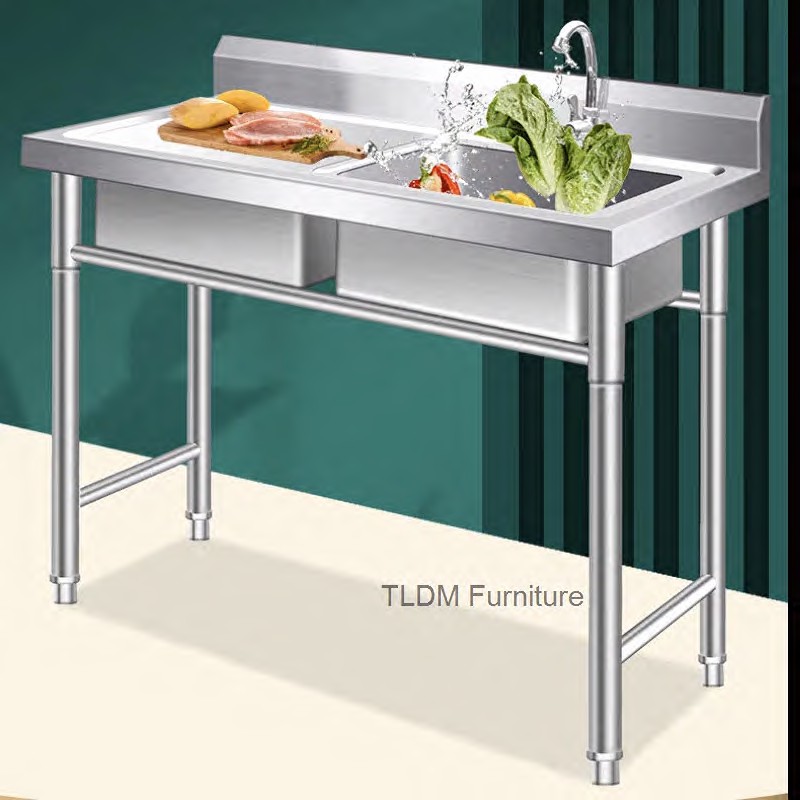 屋外キッチンシンク 業務用ステンレス製食器洗いシンク ホテル - Commercial Kitchen Double Sink のレビューと価格