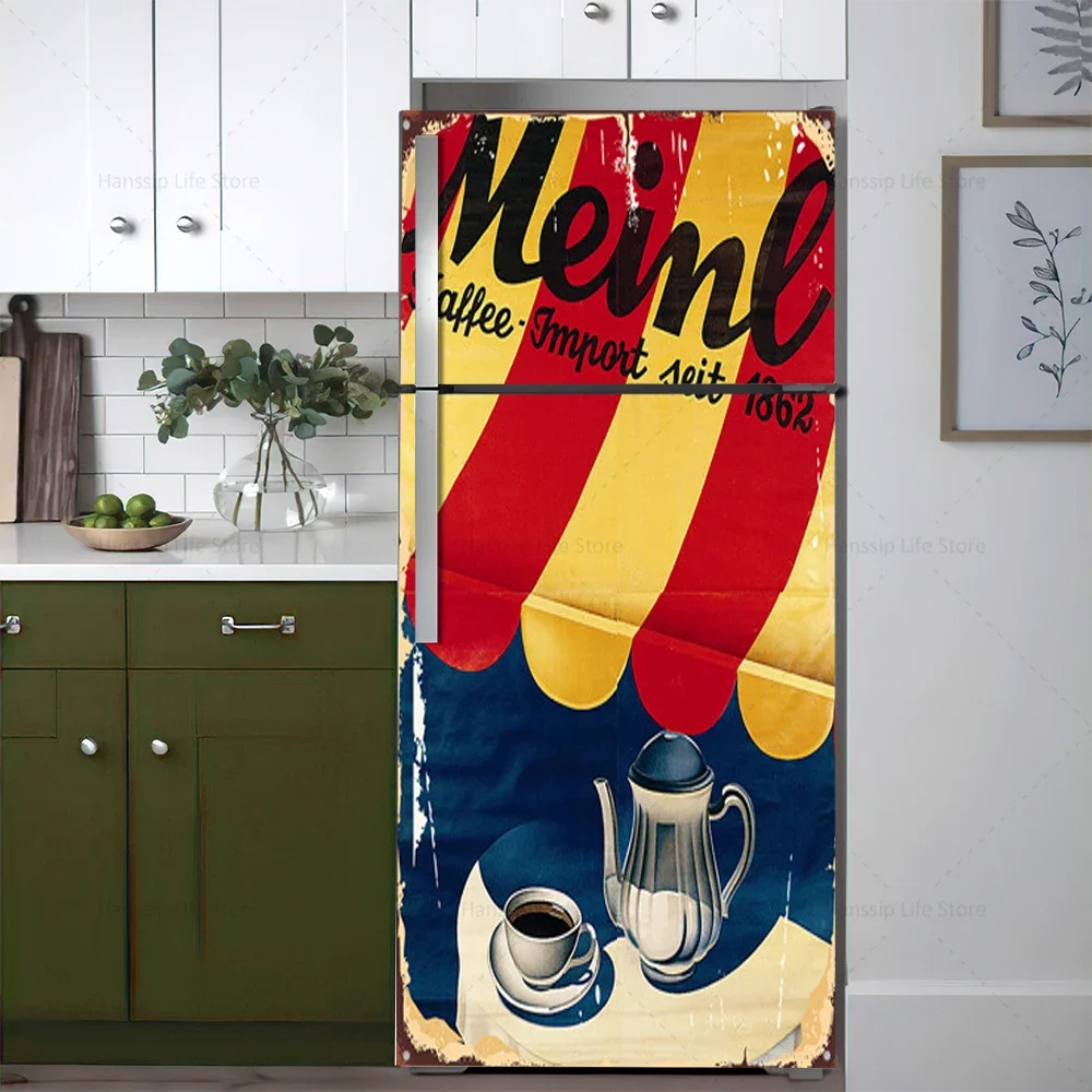 レトロコーヒー背景冷蔵庫ドアステッカー防水 PVC 冷蔵庫壁 - Commercial Kitchen Wall Panels のレビューと価格