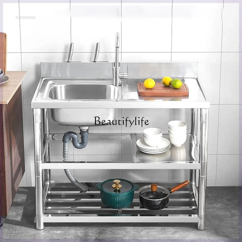 業務用キッチン向け、厚みのあるモダンなフロアスタンド式ダブル - Commercial Kitchen Double Sink のレビューと価格