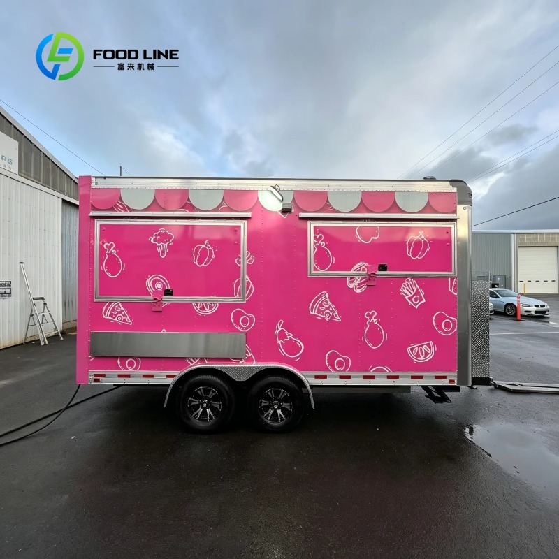 カスタムポータブルフードトラックカート（車輪付き）商業用モバ - Commercial Kitchen Vendor のレビューと価格