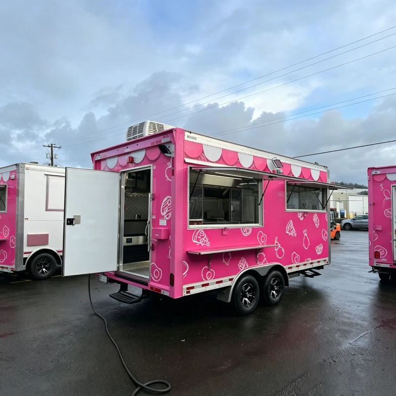 カスタムポータブルフードトラックカート（車輪付き）商業用モバ - Commercial Kitchen Vendor のレビューと価格