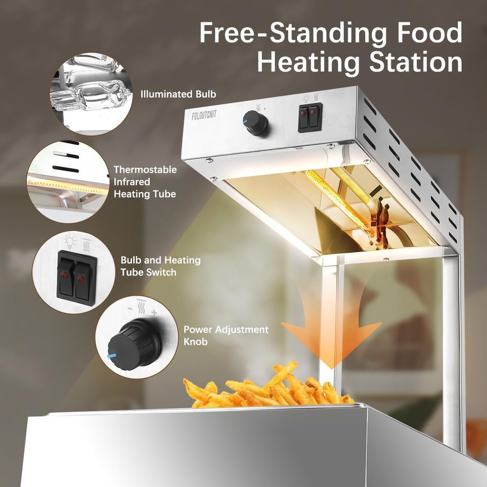 フライドポテトウォーマー、業務用加熱ランプ、チップス用耐熱食 - Commercial Kitchen Lights のレビューと価格