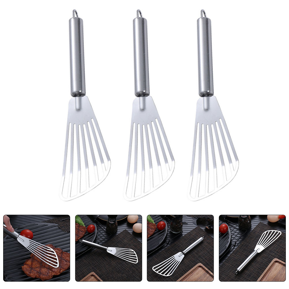 3 個ステンレス鋼スパチュラステーキフライ魚用スロット付きタ - Commercial Kitchen Cooking のレビューと価格