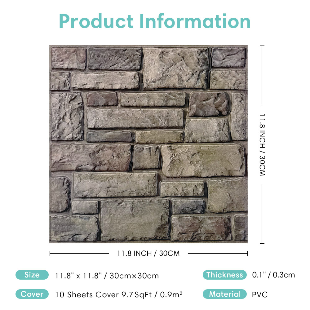 10 個 3D フェイクストーン 剥がして貼る壁パネル、自己 - Commercial Kitchen Wall Panels のレビューと価格