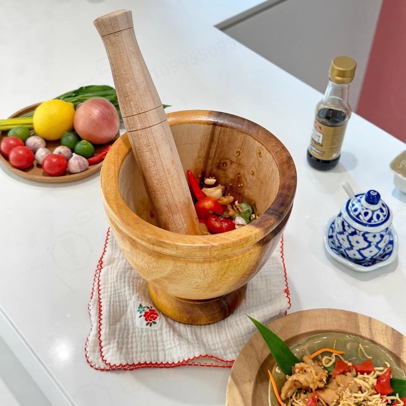 天然アカシア木製のすり鉢とすりこぎ棒セット、家庭用・業務用ニ - Commercial Kitchen Grinder のレビューと価格
