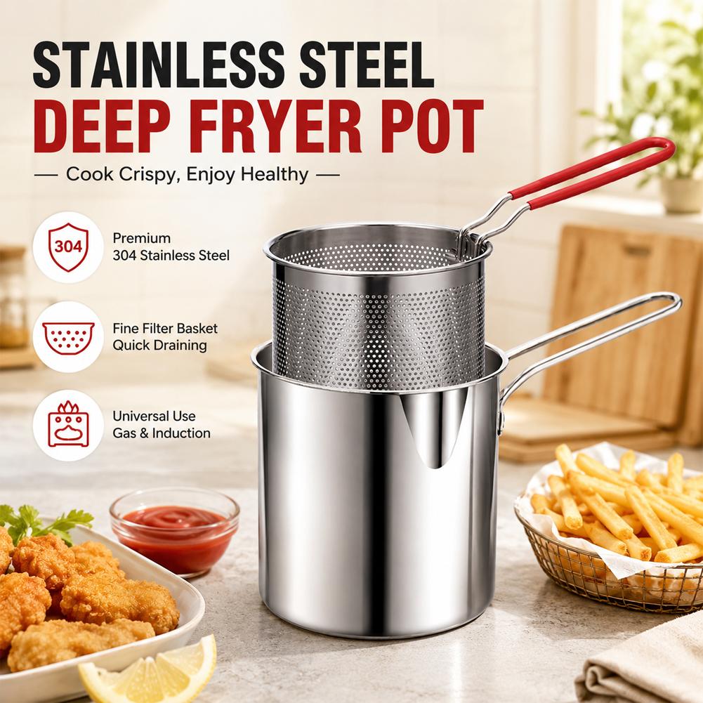 ステンレス製ディープフライヤーポット、ストレーナーバスケット - Commercial Kitchen Cooking のレビューと価格